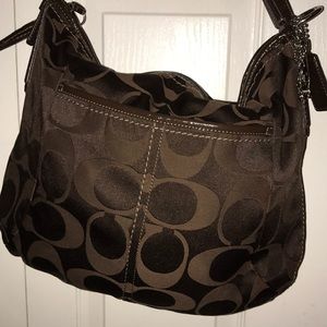 Large dark brown coach shoulder bag